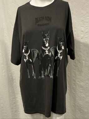 Death Row Records Black Graphic Tee - Doberman Trio, Unisex Vibe